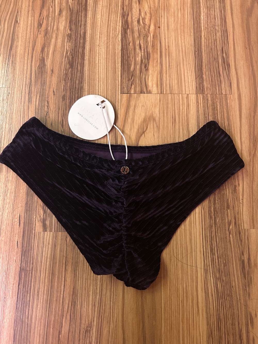 Lunalae Pole Dance Velvet High-Cut Briefs in Deep Purple